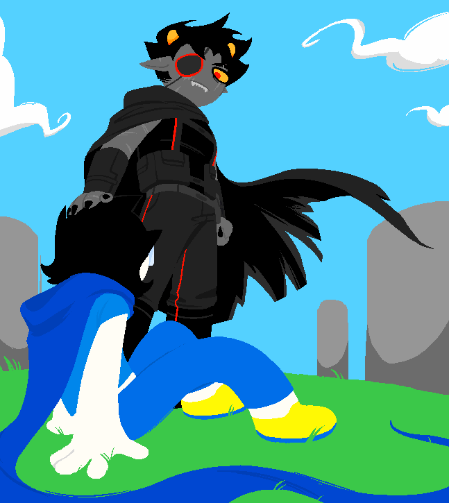 A panel edit of Commander Karkat.